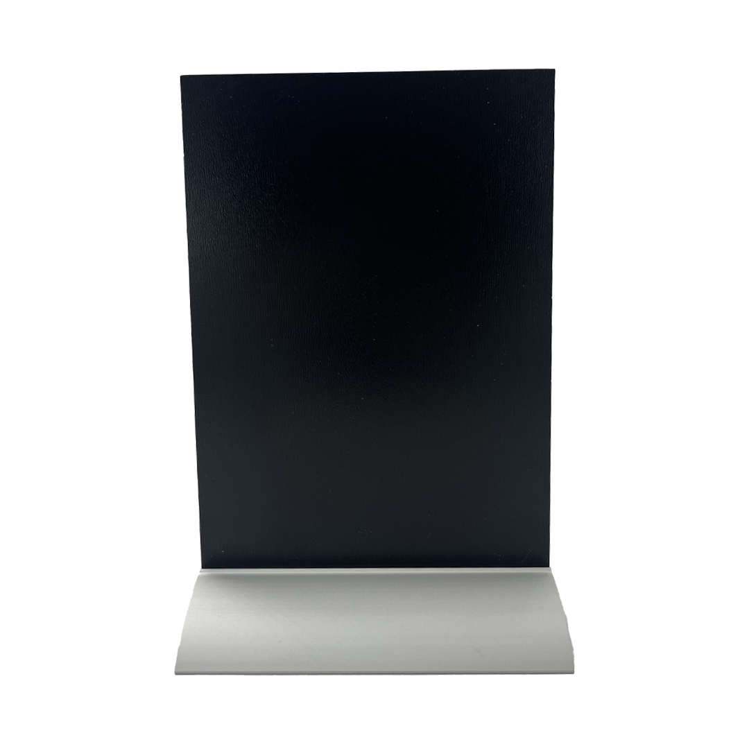 Porte visuel/menu Ardoise A5 Portrait Socle Alu Double-face