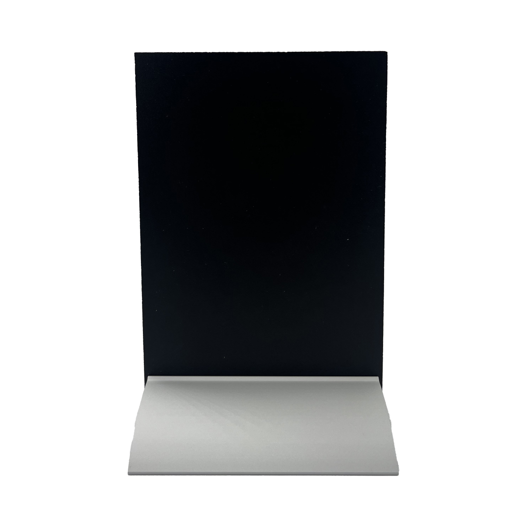 Porte visuel/menu Ardoise A6 Portrait Socle ALu Double-face