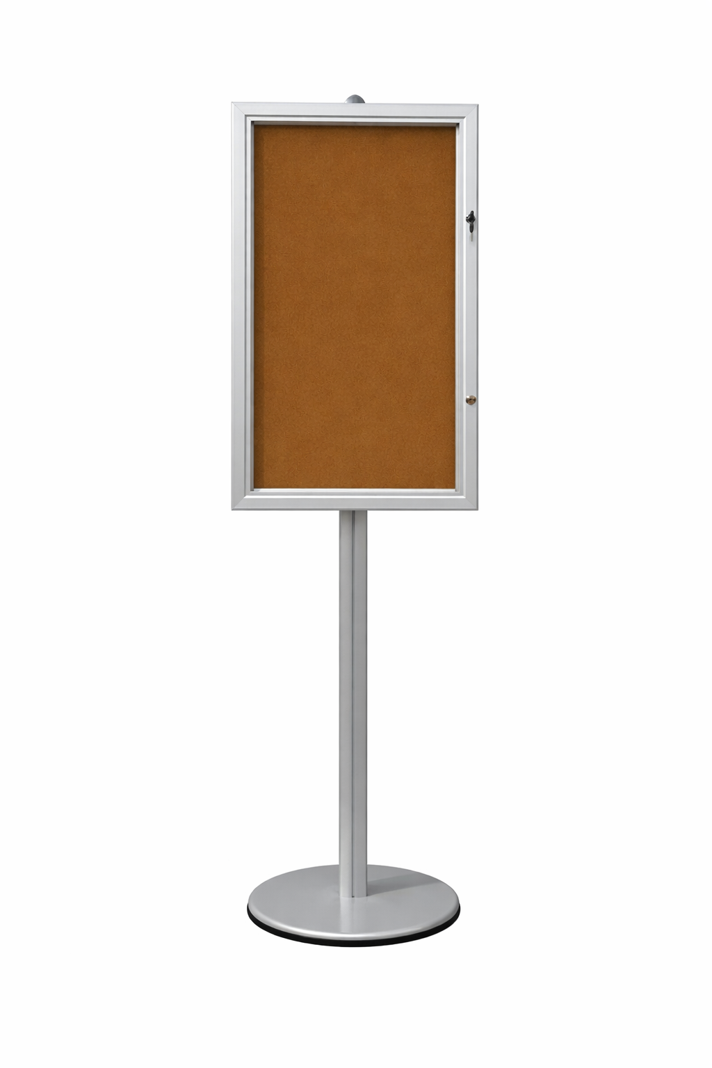 Vitrine sur Pied Aluminium GRIS - Fond Liege 6 Feuilles A4 H 190cm