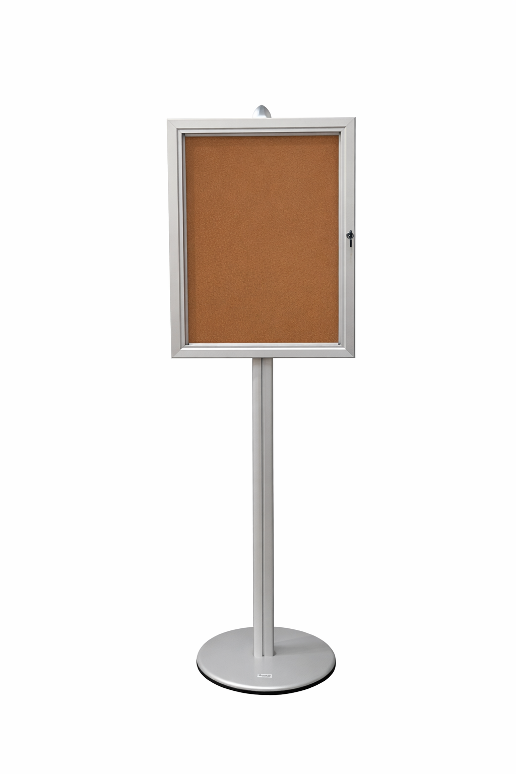 Vitrine sur Pied Aluminium GRIS - Fond Liege 4 Feuilles A4 H 190cm