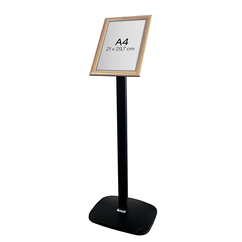 Porte-Message Incliné Pied Noir Clic-Clac A4 Bois Portrait/Paysage 