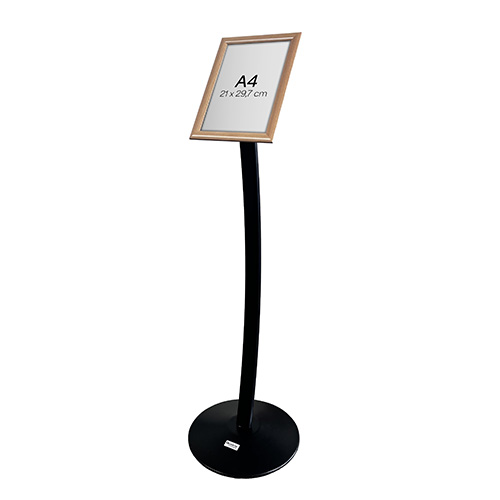 Porte-Message / Menu Clic-clac A4 Bois sur pied Courbé Noir