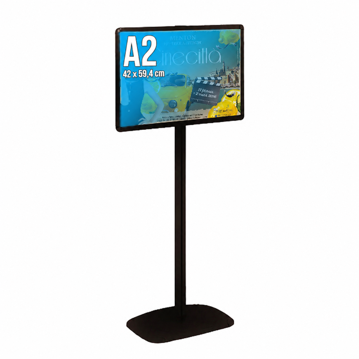 Porte-affiche Cadro-clic A2 sur pied 158 cm Noir